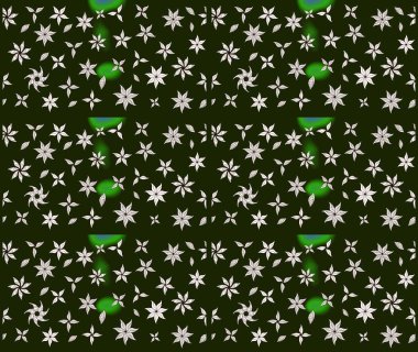 Raster illüstrasyonu. Gri kıvırcık çiçekler gri renkte şekillenir. Klasik çiçek tasarım elementleri.