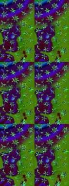 Çiçek kolajı. Küçük çiçekte güzel bir desen var. Çiçek kompozisyonu. Raster deseni. - yeşil ve kahverengi çiçekler. Doğa. Çiçek arka planı.