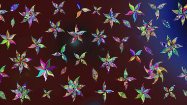 Kahverengi ve mor renkler. Klasik çiçekler. El çizimi, soyut ve süslü elementler. Suluboya resim taklit Raster çizimi. Yaz çiçekleri teması.