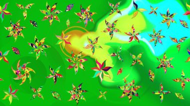 Moda arka planında parlak buketler. Eski usul küçük çiçekli şirin bir eskiz deseni. Raster illüstrasyonu. Kumaş, duvar kâğıdı ve kağıda yazdırmak için gelişen arkaplan.