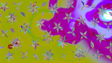 Şirin, zarif çiçekler Raster illüstrasyonu. Davetiye ve kartpostal tasarımı için dekoratif çiçek unsurları. Poster ya da kapak için arka plan. Tekstil için figür. Yapraklı çizim deseni.