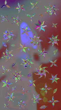 Şatafatlı bahar bahçesi dokusu. Raster illüstrasyonu. Çiçek deseni. Çiçek çizimi arkaplanı.