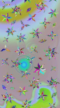 Raster illüstrasyonu. Desen, çizim, çiçek sınırı. Eski moda arka plan. Güzel, parlak, pürüzsüz kumaş, tuval. Kıvırcık, parlak örgü. Çiçeklerin çelengi.