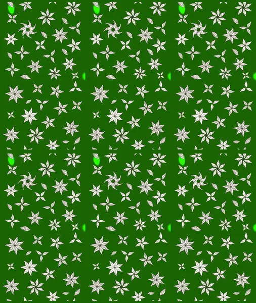 Çiçekli karalama şeklinde Raster çiçek deseni. Yumuşak, yeşil renkli yaz çiçekleri. Raster illüstrasyonu.