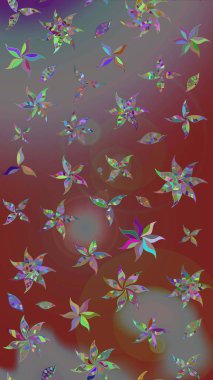 Raster Güzel kumaş deseni. Raster suluboya deseni, narin çiçekler, kahverengi ve gri çiçekler, tebrik kartı şablonu..