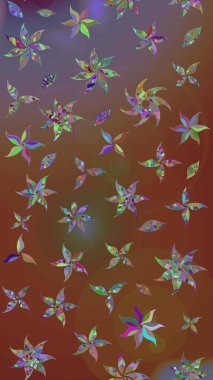 Küçük çiçekteki sevimli çiçek deseni. Kahverengi ve nötr renkte çiçekler.