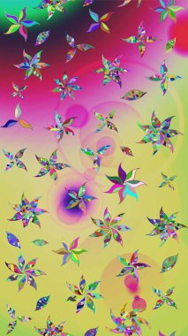 Vadinin çiçekleri tarafsız ve yeşil renklerde. Çiçeksel çizim kalıbının çizimi.