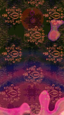 Gri renklerde bahar çiçekleri. Raster illüstrasyonu. Yaprak ve çiçeklerin suluboya resmi, gri renkte çizim deseni.