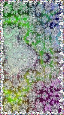 Yapraklı çiçekler ve kır renkli papatya çiçekleri. Kusursuz bir arka plan modeli. Raster - stok.