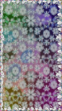 Klasik çiçek tasarımı elementleri. Raster illüstrasyonu. Gri kıvırcık çiçekler gri renkte şekillenir.