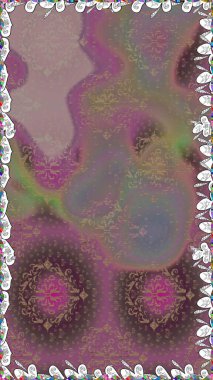 El çizimi çiçekli, soyut, pürüzsüz desen. Kahverengi renkli çiçekler. Raster illüstrasyonu.