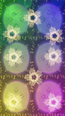 Raster Noel soyut renkli arka plan ve düşen kar tanesi. Raster illüstrasyonu. Kar tanesi arkaplanı.