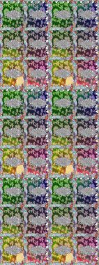 Tarafsız renklerde etnik çiçeklerle kusursuz bir desen. Asya Tekstil 'inde Raster Çiçek İllüstrasyonu.