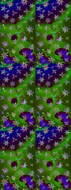 Klasik çiçek tasarımı elementleri. Yeşil ve kahverengi kıvırcık çiçekler yeşil ve kahverengi renklerde şekillenirler. Raster illüstrasyonu.