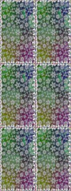 Kumaş, tekstil, duvar kağıdı baskısı için. Eski usul. Renkli desenli, çiçekli ve dekoratif elementli kusursuz desen. Raster illüstrasyonu. Kusursuz arkaplan.