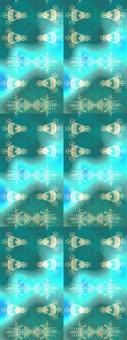 Düz Çiçek Elementleri Tasarımı. Raster illüstrasyonundaki çiçek desenli çizim. Renkli Yaz Temalı eskiz kalıbı. Çiçekler mavi, yeşil ve nötr renklerde.