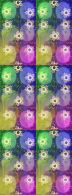 Raster resim. Raster kar taneleri desen. Renkli arka plan üzerinde raster sevimli kar taneleri.