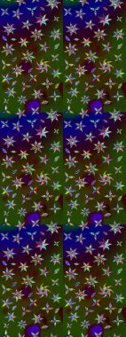 Nakış desenli çiçek deseni. Parmak izi, kumaş, duvar kâğıdı, tekstil için raster dokusu. Renkli grunge soyut arkaplanı colokahverengi ve yeşil çiçeklerle zenginleştirir.