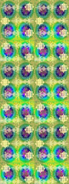 Güzel dekorasyon. Yeşil, mavi ve sarı renklerde ayrık suluboya kar taneleri. İllüstrasyon kar tanesi. Kışın sembolü.