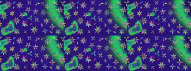 Raster suluboya çiçek deseni, narin çiçekler, mavi ve mor çiçekler, tebrik kartı şablonu. Raster Güzel kumaş deseni.