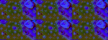 Küçük çiçekteki sevimli çiçek deseni. Yeşil ve mavi renkte çiçekler.