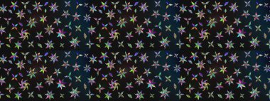 Raster illüstrasyonundaki çiçek desenli çizim. Gri ve mavi renkte çiçekler.