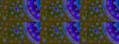 Küçük renkli çiçekler. Moda baskıları için zarif bir şablon. Motley illüstrasyonu. Robot resim. Küçük çiçekte güzel bir desen. Çiçekli yaz çiçekleri.