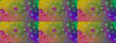 Yeşil ve kahverengi renkli çiçekler. Küçük çiçekte sevimli çiçek deseni var..