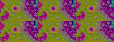 Raster illüstrasyonu. Yeşil ve mor renklerde. Anti-stres için Raster soyut şablon sayfası.