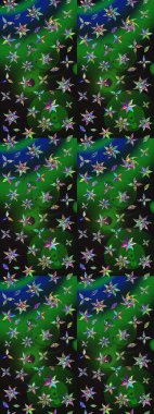 Renkli Bahar Teması eskiz kalıbı. Çiçek deseni. Raster illüstrasyonu. Düz Çiçek Elementleri Tasarımı. Chichi kumaş deseni çiz.