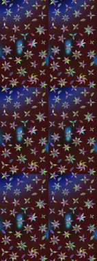 Düz Çiçek Elementleri Tasarımı. Renkli Bahar Teması eskiz kalıbı. Şirin çiçek elementleri. Raster illüstrasyonu. Çizim deseni Modaya uygun kumaş deseni.