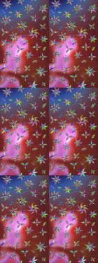 Moda arka planında parlak buketler. Kumaş, duvar kağıdı ve kağıt üzerine baskı yapmak için gelişen arka plan. Raster illüstrasyonu. Eski usul küçük çiçekli şirin bir eskiz deseni..