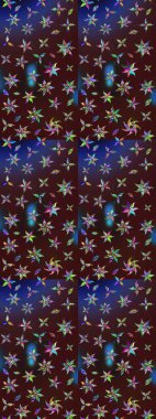 Düz Çiçek Elementleri Tasarımı. Renkli Bahar Teması eskiz kalıbı. Şirin çiçek elementleri. Raster illüstrasyonu. Çizim deseni Modaya uygun kumaş deseni.