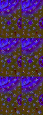 El çizimi. Suluboya çizimi. Kahverengi ve mor renkli çiçekler. Çiçekli çizim deseni.