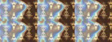 Raster illüstrasyonu. Kar taneleri ve raster arkaplanlı Noel karalaması deseni.