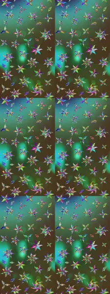 Hediye ambalaj kağıdı, tebrik kartları, posterler ve pankart tasarımı. Raster düz çiçek çizim deseni. Yeşil ve kahverengi renkte çiçekler.