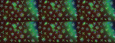 Kumaş, duvar kağıdı ve kağıt üzerine baskı yapmak için gelişen arka plan. Eski usul küçük çiçekli şirin bir eskiz deseni. Raster illüstrasyonu. Moda arka planında parlak buketler.