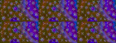 Tekstil ve kapak tasarımı için mükemmel. Doodle tarzı. Elle çizilmiş sonbahar çiçeği deseni. Renkli kahverengi ve mor çizim kalıpları. Kahverengi ve mor renkte çiçekler.