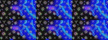 Çiçekli eskiz çizimi. Renkli Yaz Temalı eskiz kalıbı. Düz Çiçek Elementleri Tasarımı. Mavi ve gri renkte çiçekler.