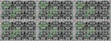 Raster illüstrasyonu. Kusursuz çiçek deseni. Asyalı tekstil renkleri.