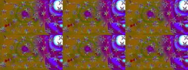 Raster illüstrasyonundaki çiçek desenli çizim. Renkli Yaz Temalı eskiz kalıbı. Kahverengi ve mor renkli çiçekler. Düz Çiçek Elementleri Tasarımı.