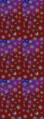 Düz Çiçek Elementleri Tasarımı. Renkli Bahar Teması eskiz kalıbı. Raster illüstrasyonundaki çiçek desenli çizim. Güzel kumaş deseni.