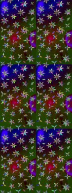 Yeşil ve kahverengi renkli etnik çiçekli zarif eskiz deseni. Raster Çiçek İllüstrasyonu güzel tekstil..