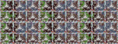 Raster. Düz Çiçek Elementleri Tasarımı. Renkli Bahar Teması Kusursuz Arkaplan.