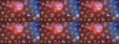 Nazik, narin çiçek arkaplanı. Kahverengi ve mavi renkli çiçekler. Raster çiçek desenli ve çiçekli..