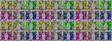 Elle çizilmiş çiçek deseni (fayans). Şirin çiçekleri, desenleri ve yeşil renkleri olan renksiz bir desen. Tekstil için suluboya desensiz.