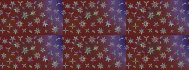 Raster çiçek desenli çiçek deseni, yapraklar, dekoratif elementler, sıçrama, lekeler, el çizimi kontur çizgileri ve Doodle çizim stili, grafik raster çizim çizimi.