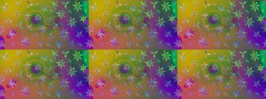 Yumuşak, yeşil ve kahverengi renklerde bahar çiçekleri. Raster illüstrasyonu. Raster çiçek desenli ve çiçekli..