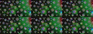 Raster deseni. Küçük çiçekteki sevimli çiçek deseni. Raster illüstrasyonu. Gri ve yeşil renkte yaz çiçekleri.