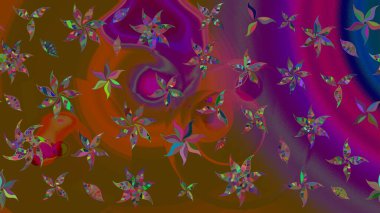Güzel, parlak, pürüzsüz kumaş, tuval. Kıvırcık, parlak örgü. Raster illüstrasyonu. Çiçek çelengi. Eski moda arka plan. Desen, çizim, çiçek sınırı..
